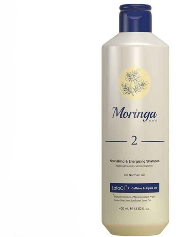 شامپو مغذی و انرژی بخش مناسب موهای معمولی شماره 2 مورینگا امو